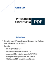 Unit Six: Introduction To Stis Prevention & Control