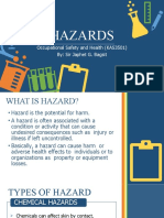 Hazards: Occupational Safety and Health (KAS3501) By: Sir Japhet G. Bagsit