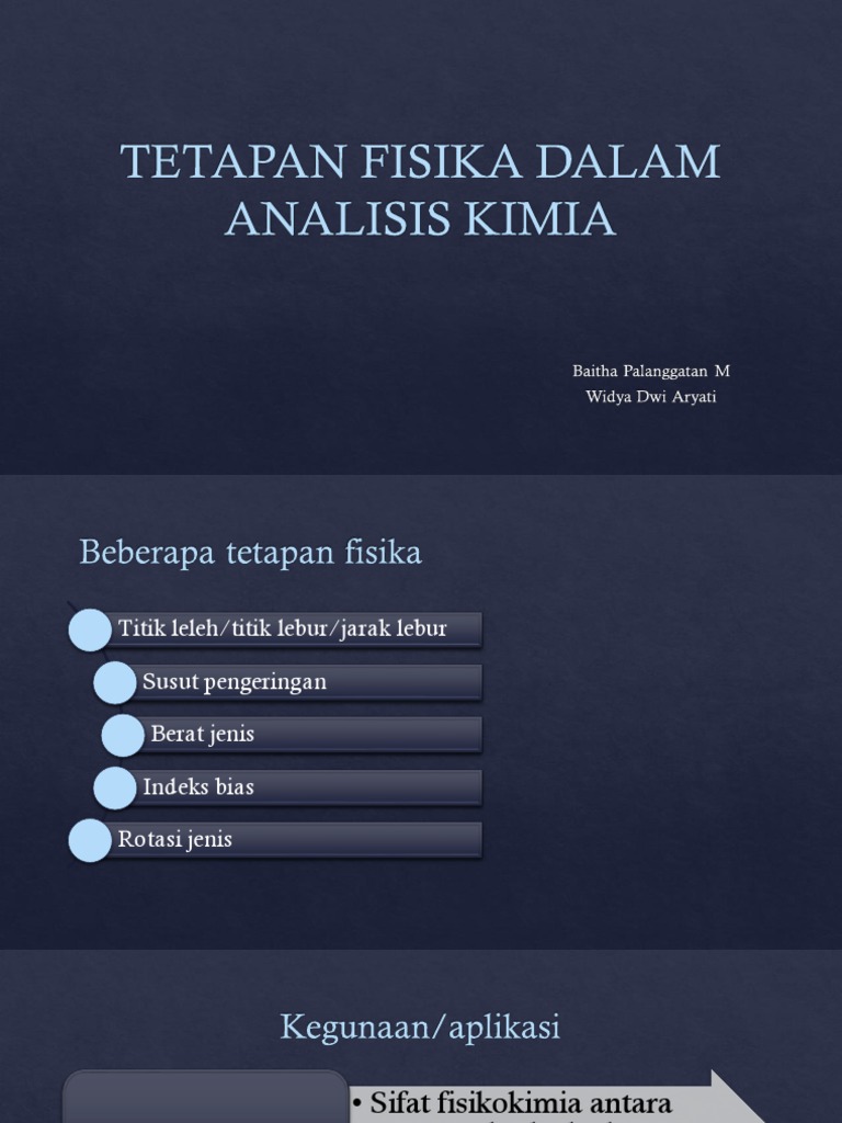 Tetapan Fisika Dalam Analisis Kimia PDF | PDF