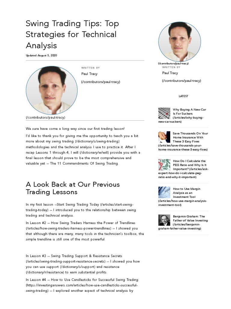 Swing Trading - Top Strategies For Technical Analysis
