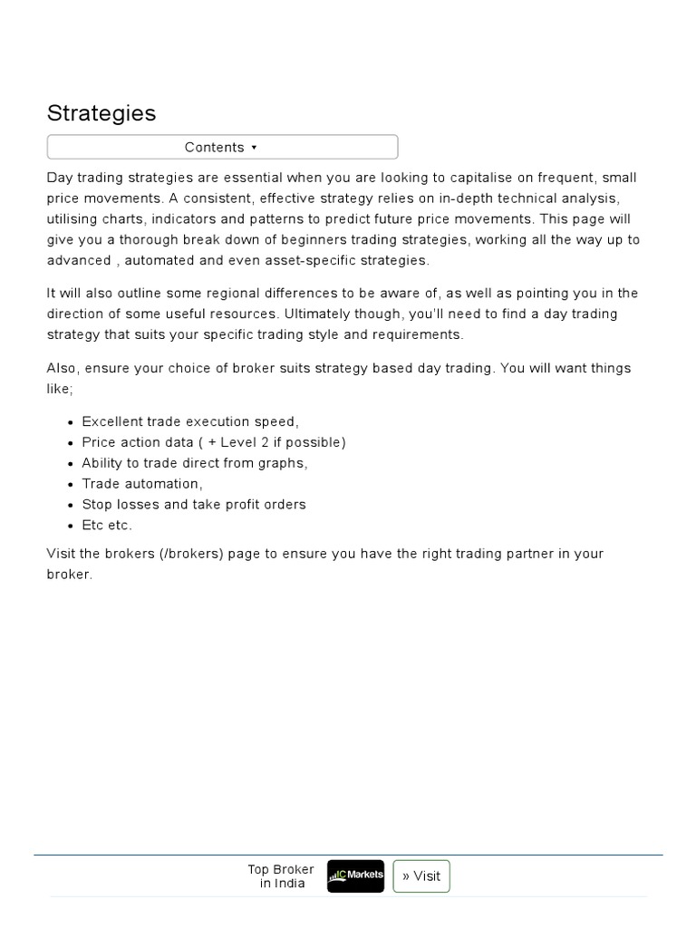 Day Trading Strategies - For Beginners To Advanced Day Traders