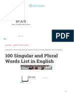 100 Singular and Plural Words List in English - Grammareer