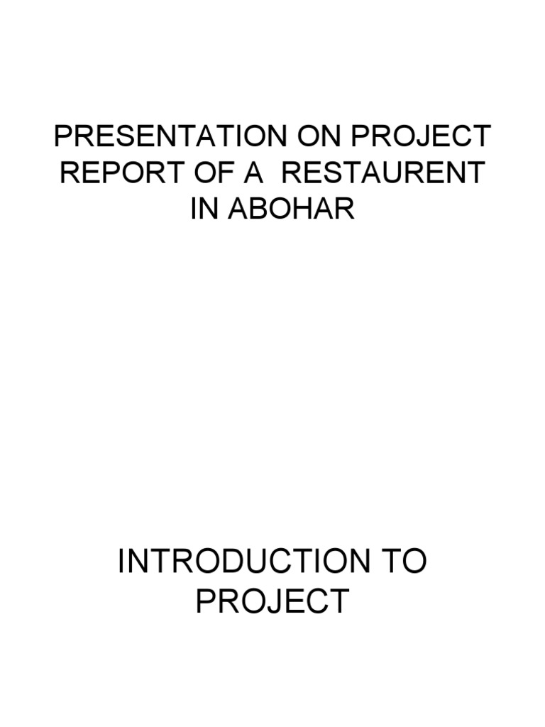 Abohar Restaurant Project Report | PDF | Business | Art