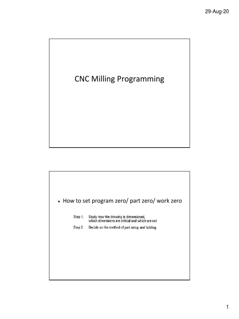 CNC Milling Programming Basics | PDF