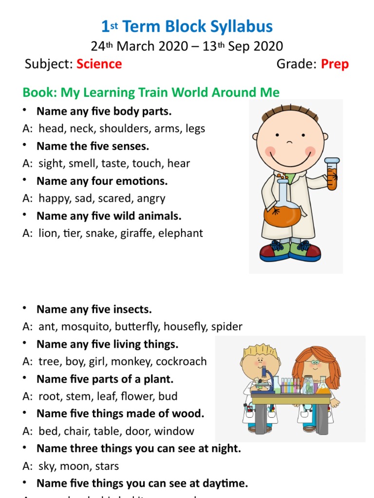 Prep Science Block Syllabus | PDF