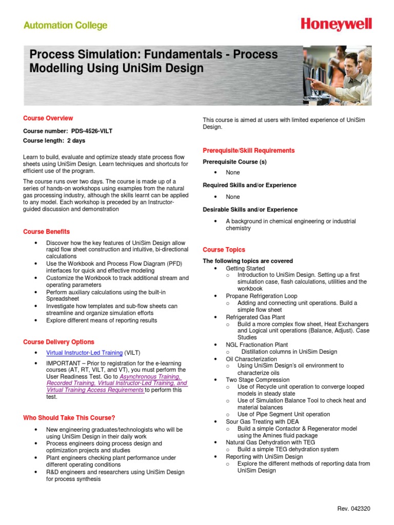UniSim Design Process Simulation Course | PDF | Simulation | Design