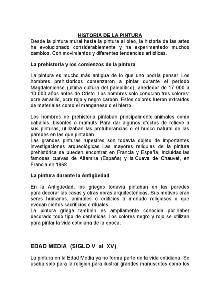 Historia de La Pintura Exposicion 2 | PDF | Pinturas | Medios de arte