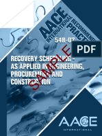 Recovery Scheduli NG - AS Appli ED I N Engi Neeri NG, Procurement, AND Constructi ON