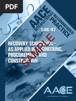 Recovery Scheduli NG - AS Appli ED I N Engi Neeri NG, Procurement, AND Constructi ON