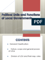 Political Units and Functions of Local Governments