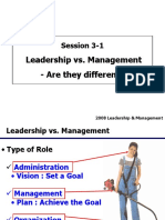 Leadership vs. Management - Are They Different?: Session 3-1