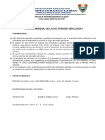 Formato 1 Informe Mensual de Las Actividades Realizadas