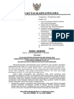 Surat Edaran Evaluasi Relaksasi New Normal Kukar (14 September 2020) TTD Bupati