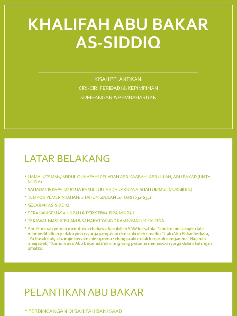 Khalifah Abu Bakar As Siddiq Pdf