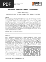 Solar Stills For Desalination of Water in Rural Households: Amitava Bhattacharyya