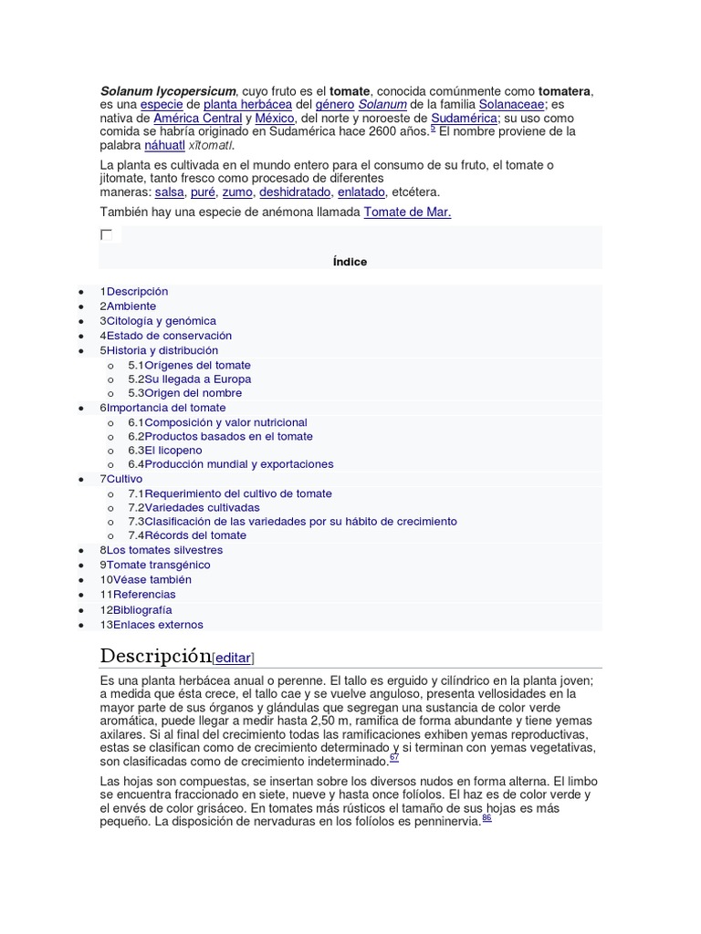 Cultivo De Tomate Pdf Tomate Plantas