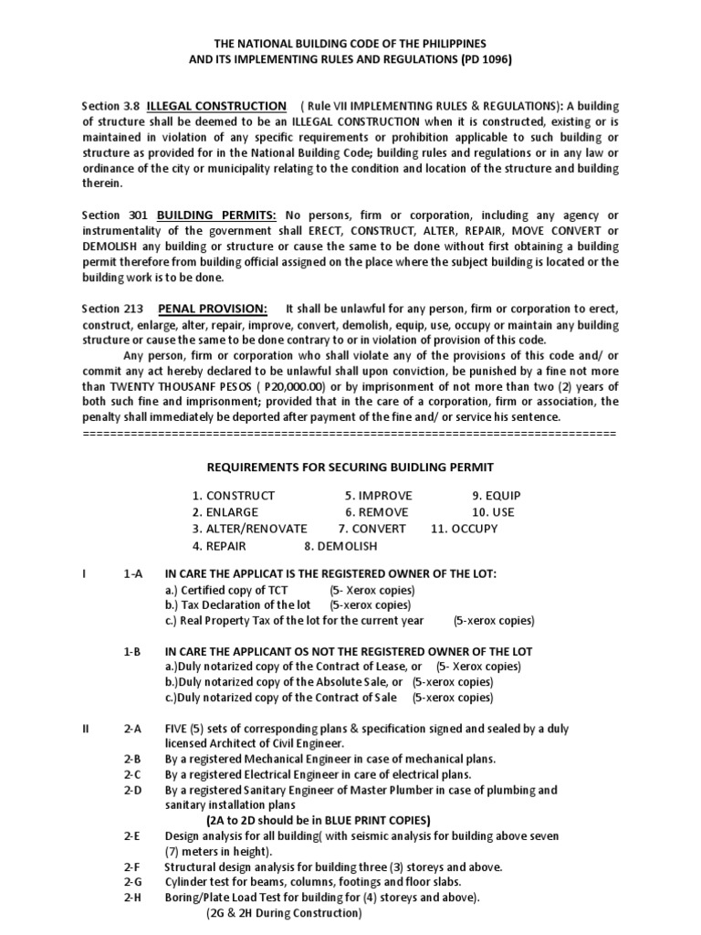 THE NATIONAL BUILDING CODE OF THE PHILIPPINES[1] Building Code Building