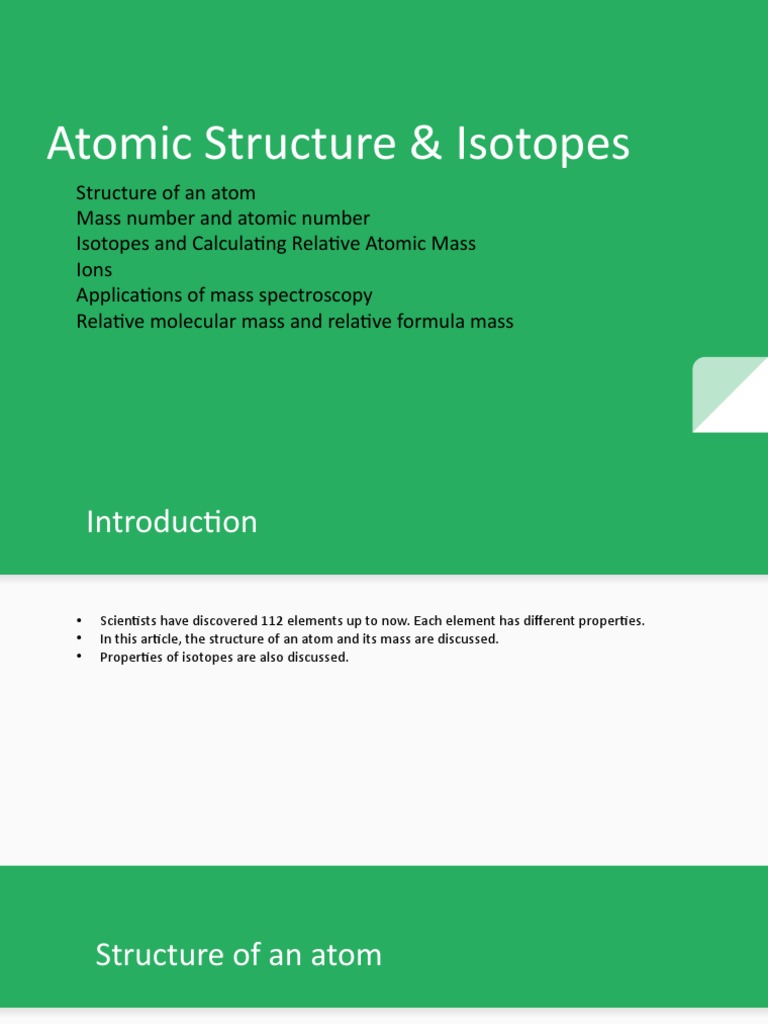 01 Atomic Structure and Istopes | Download Free PDF | Atomic Nucleus ...