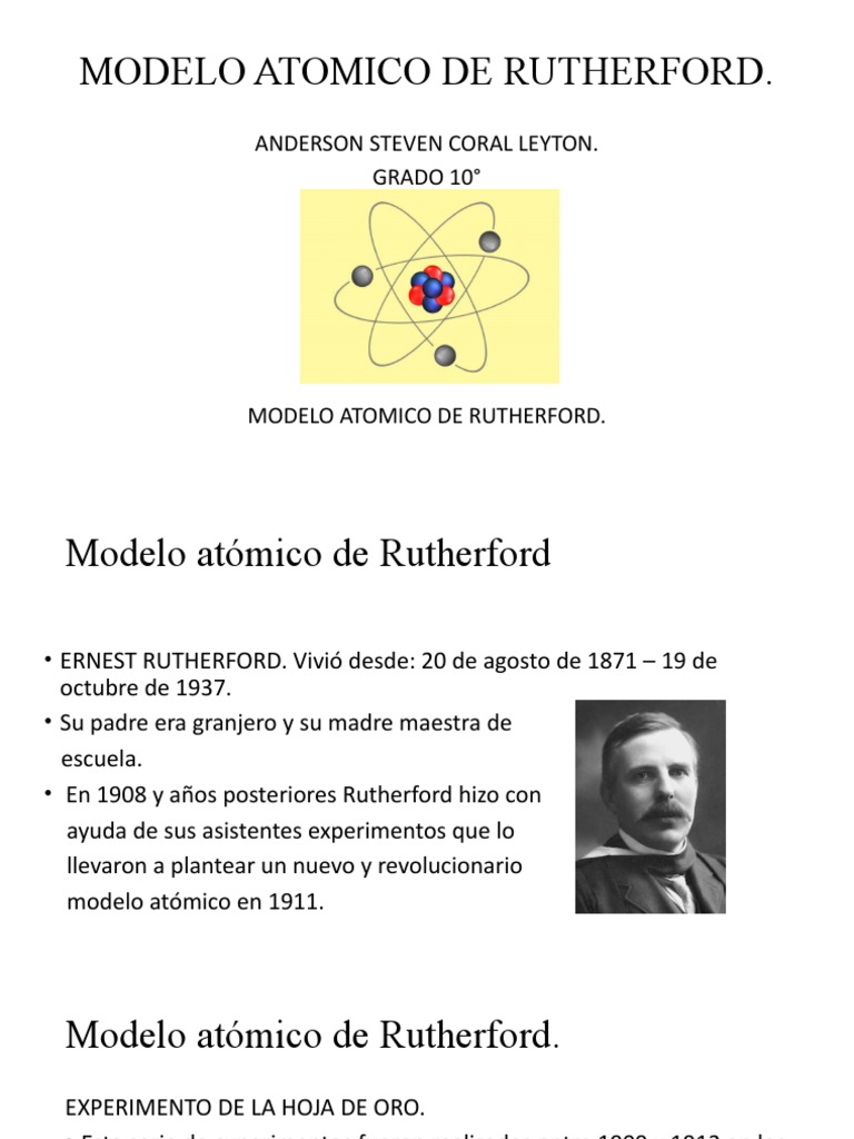 Modelo Atomico de Rutherford | PDF | Núcleo atómico | Átomos
