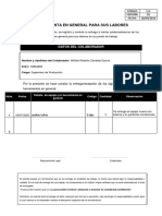 Herramienta en General para Sus Labores: Datos Del Colaborador