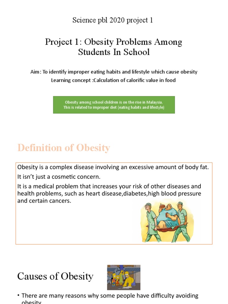 Science Pbl 1 2020 Obesity Among Students In School Pdf Obesity