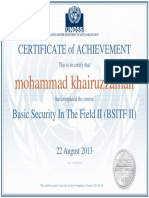 Certificate of Achievement: Mohammad Khairuzzaman
