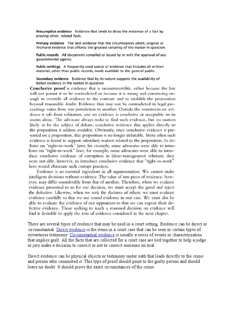 Direct Evidence Circumstantial Evidence | PDF | Law | Self-Improvement