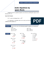 Solving Quadratic Equations by Extracting Square Roots: Lesson 2