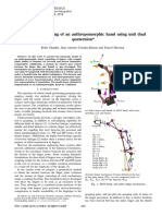 D-Modelado cinemático de una mano antropomórfica usando un cuaternión dual unitario OKOK