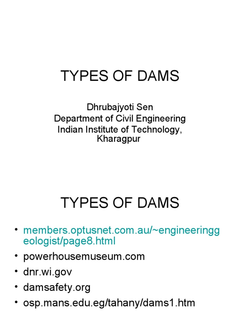 Types of Dams in Civil Engineering | PDF