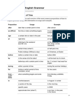 Prepositions in English Grammar: Table: Prepositions of Time