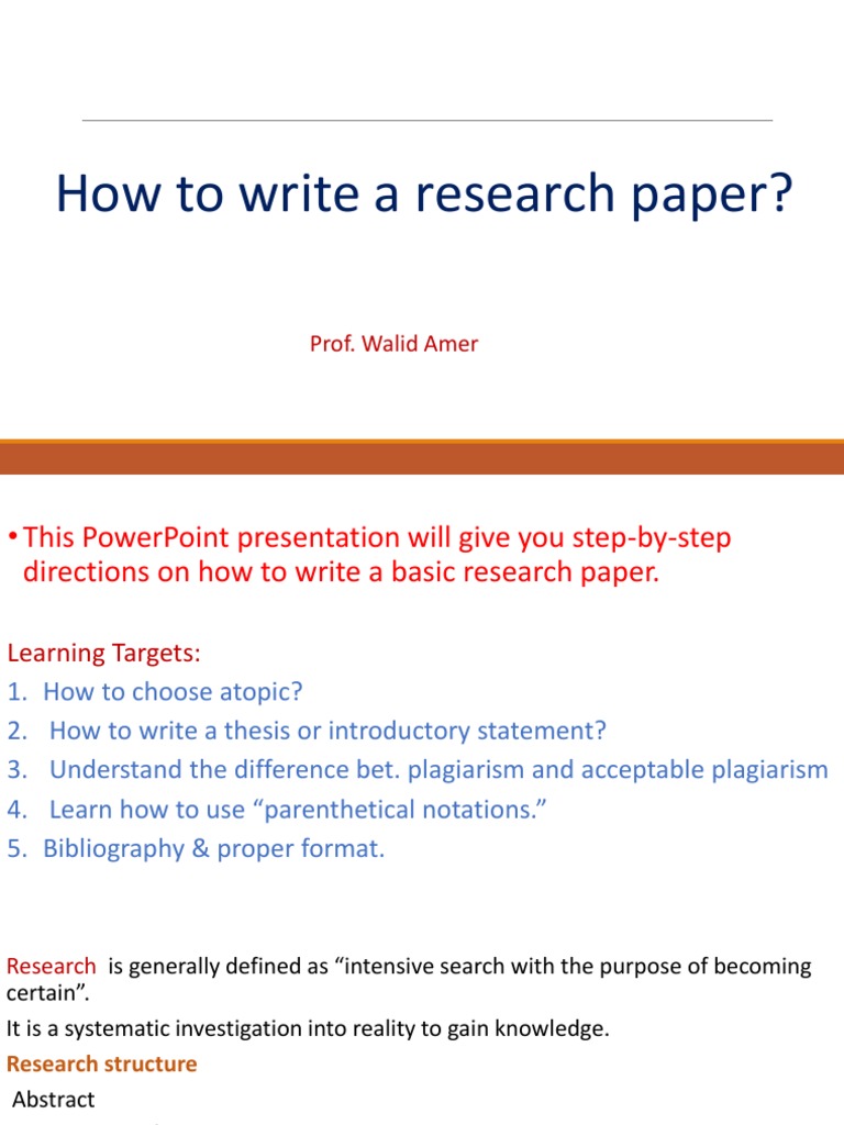 How To Write A Research Paper PDF | PDF | Question | Justification