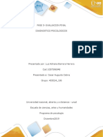 Diagnósticos psicológicos finales