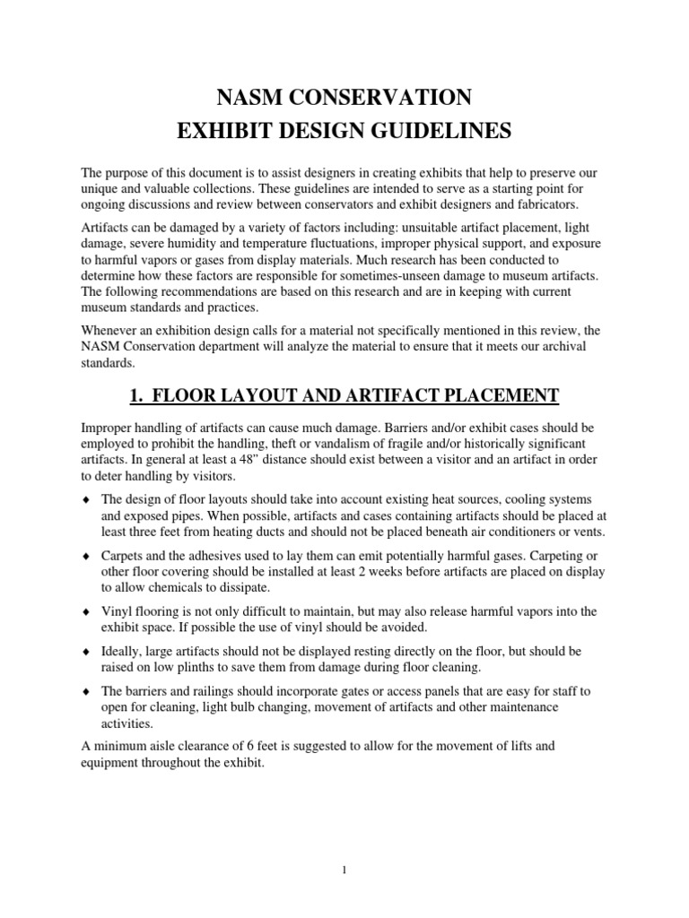 NASM Conservation Exhibit Design Guidelines PDF | PDF | Varnish | Paint