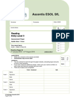 ESOL - Entry 3 - Reading Candidate Paper - Practice Paper B