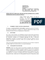 Interpongo demanda de ejecución de acta de conciliación de alimentos