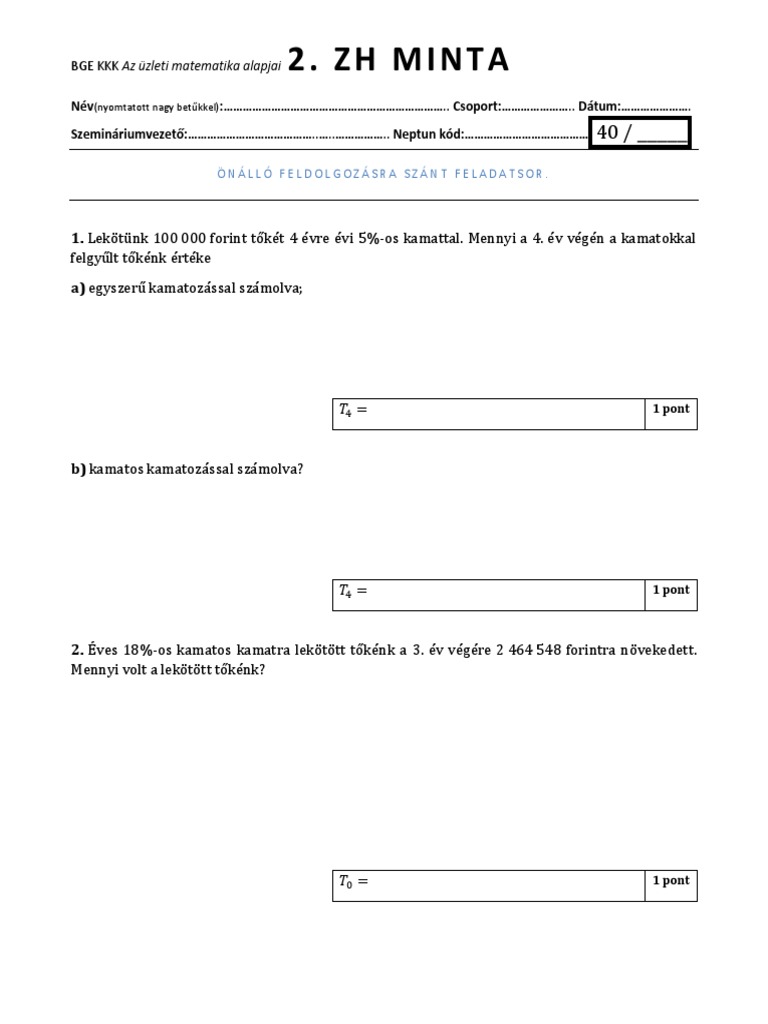 Üma 1ZH Minta | PDF