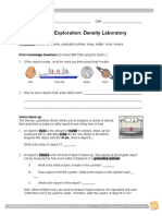 Student Exploration: Density Laboratory: Vocabulary: Buoyancy, Density, Graduated Cylinder, Mass, Matter, Scale, Volume