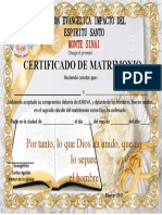 Certificado de Matrimonio: Por Tanto, Lo Que Dios Ha Unido, Que No Lo Separe El Hombre