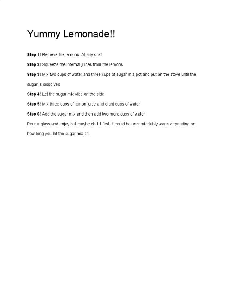 Lemonade Recipe | PDF