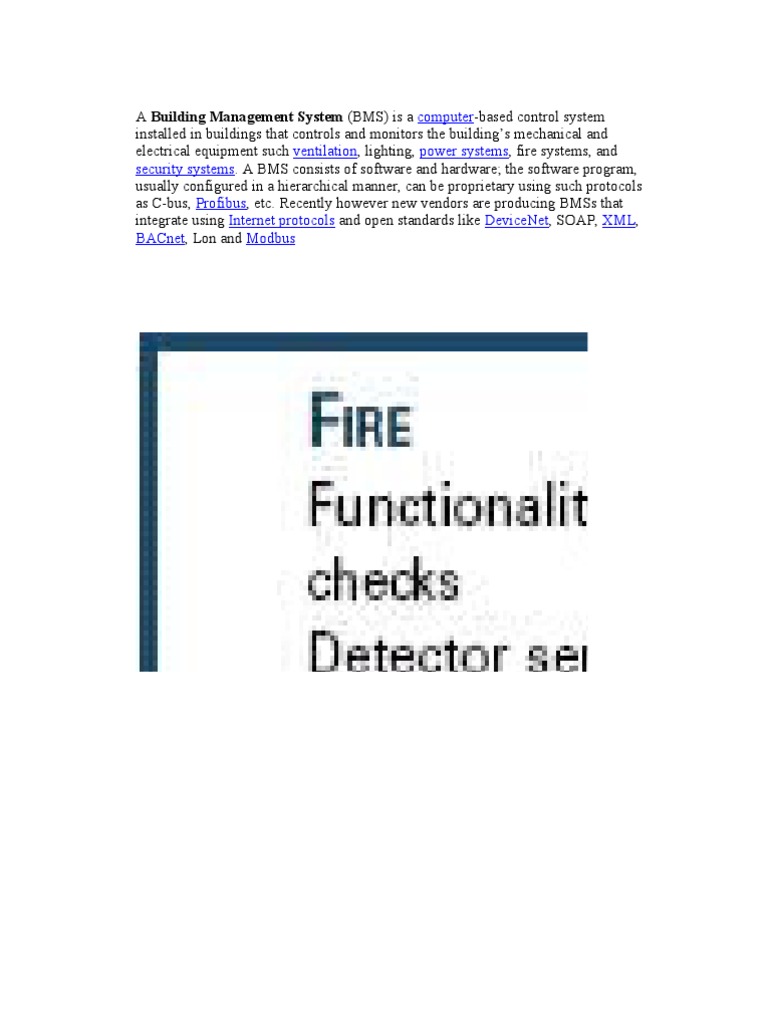 Building Management System Overview | PDF | Technology & Engineering