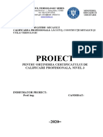 Proiect: Pentru Obținerea Certificatului de Calificare Profesională, Nivel 3