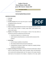 Service Quality Measurement: Southeast University School of Business Studies (SBS) Program: BBA Semester: Summer 2020