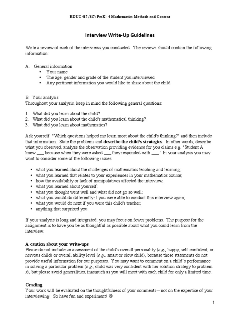 Interview Write-Up | PDF | Thought | Information