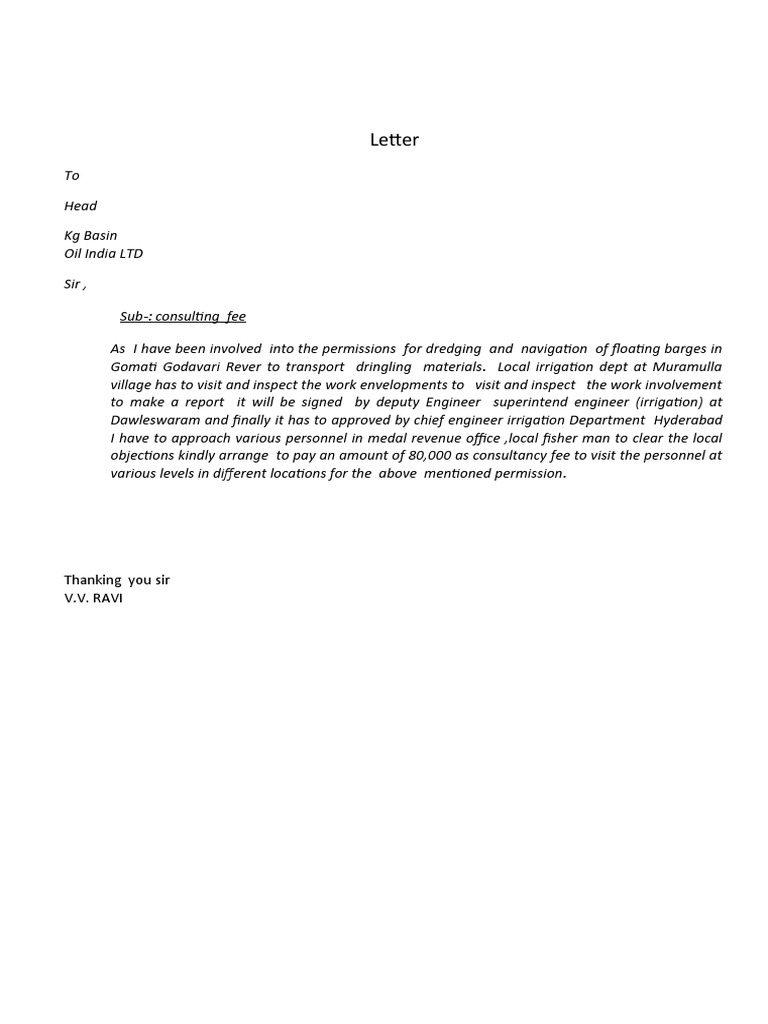 Consultancy Fee Request for Dredging Permissions | PDF | Home & Garden