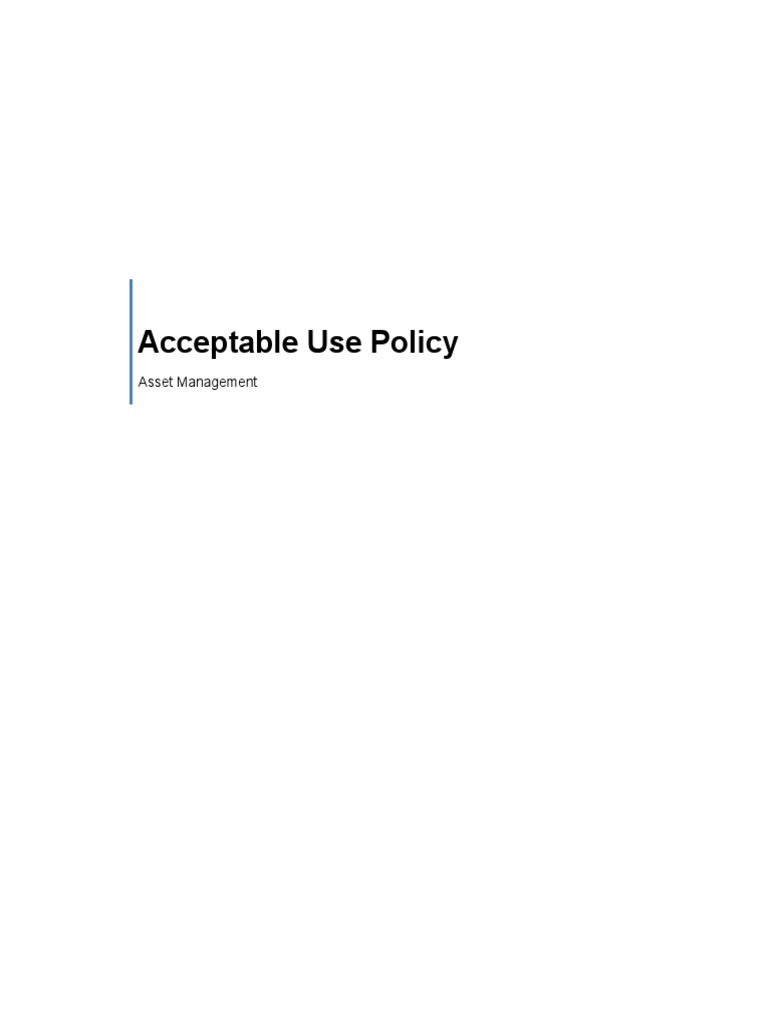 Acceptable Use Policy: Asset Management | PDF | Information Security ...