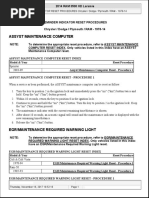 REMINDER INDICATOR RESET PROCEDURES Chrysler Dodge Plymouth RAM - 1978-14 PDF