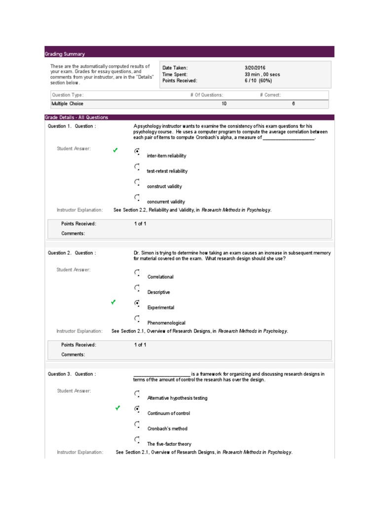 Validity Measure Test | PDF | Validity (Statistics) | Type I And Type ...