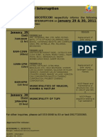 Notice of Power Interruption - 29-30 January