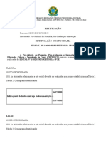Retificação Indicação Bolsista EDITAL 01 2020 - PIBIC IFCE PRPI